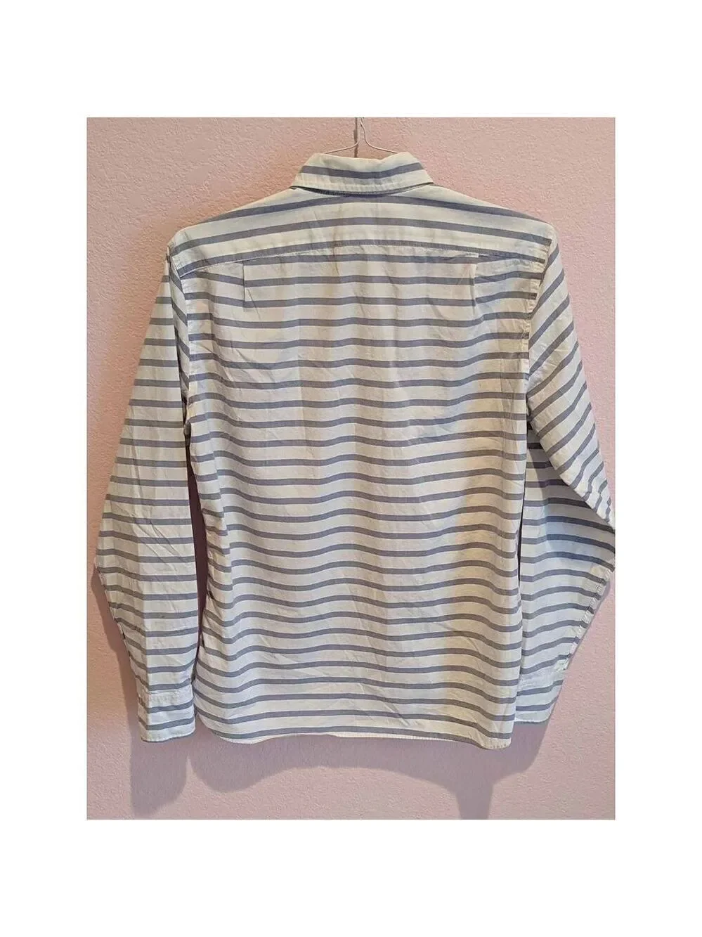 J. CREW Mens Medium blue and white striped shirt